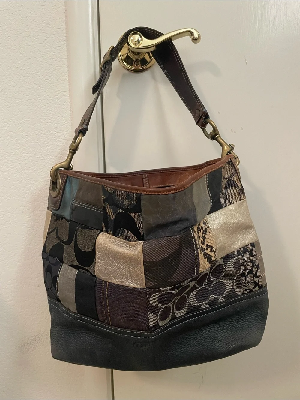 Coach Y2K Patchwork Denim Shoulder Tote